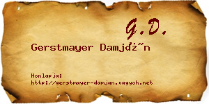 Gerstmayer Damján névjegykártya